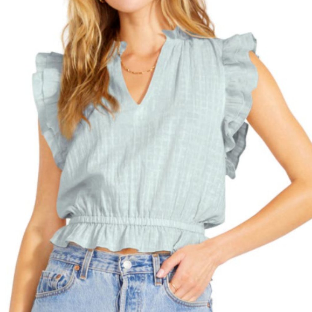 BB DAKOTA Steve Madden Are you Frill Crop Top